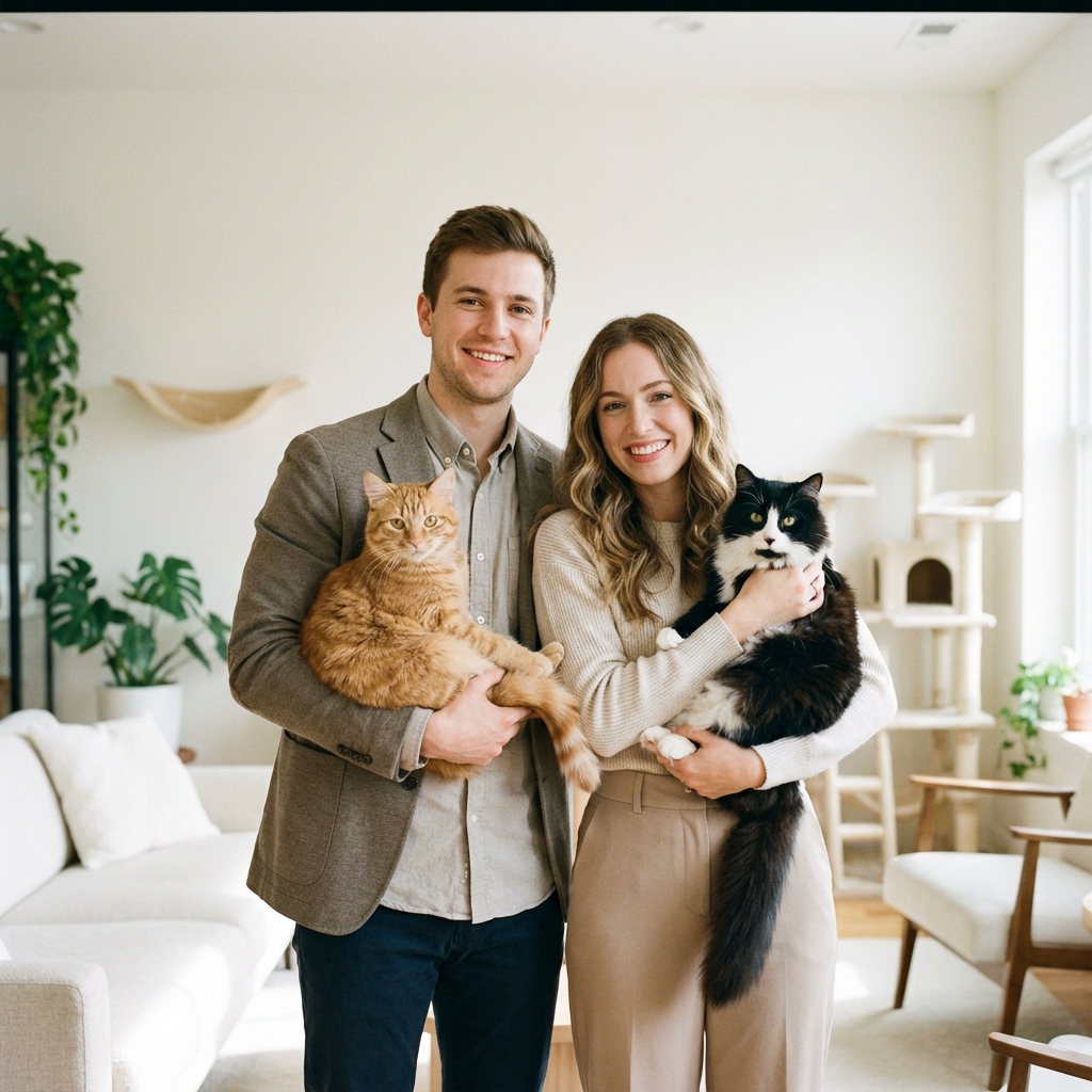 Our caring team with cat